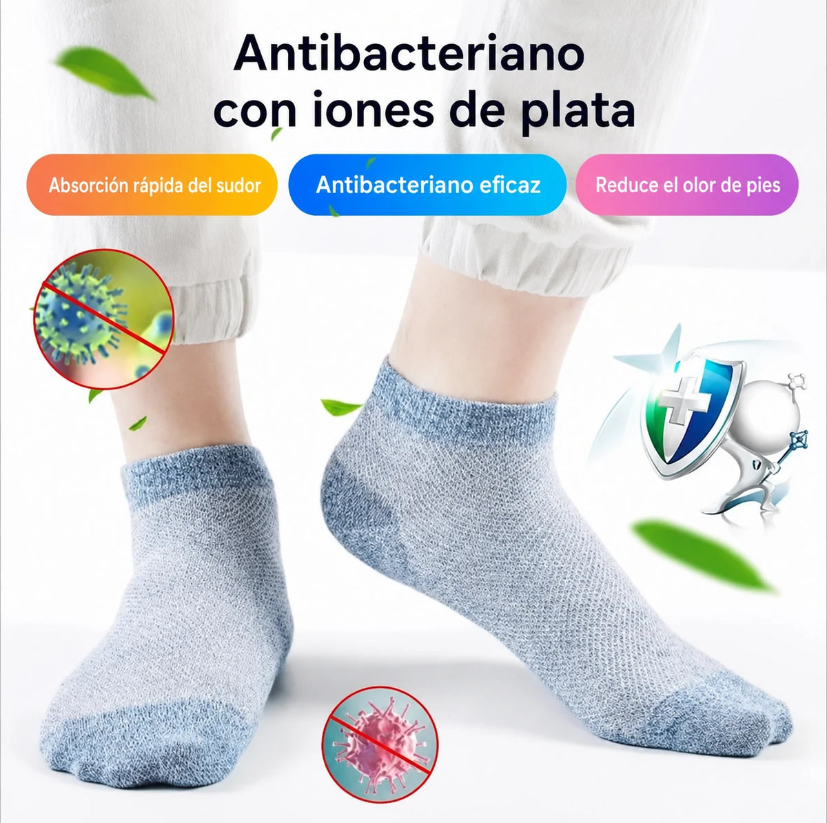 🔥10 pares 29 euros⚡🧦 Calcetines transpirables antibacterianos y antiolor para hombre