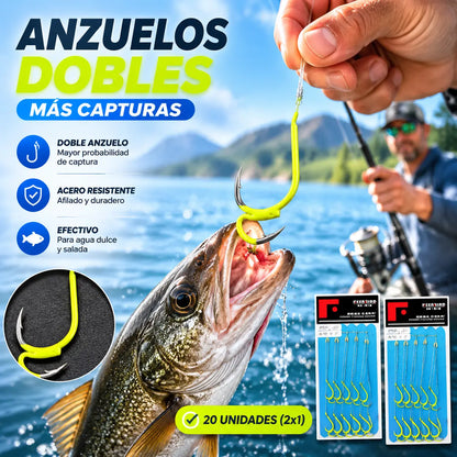❤️‍🔥 (20 unidades) Anzuelos dobles clásicos ultra afilados para pesca