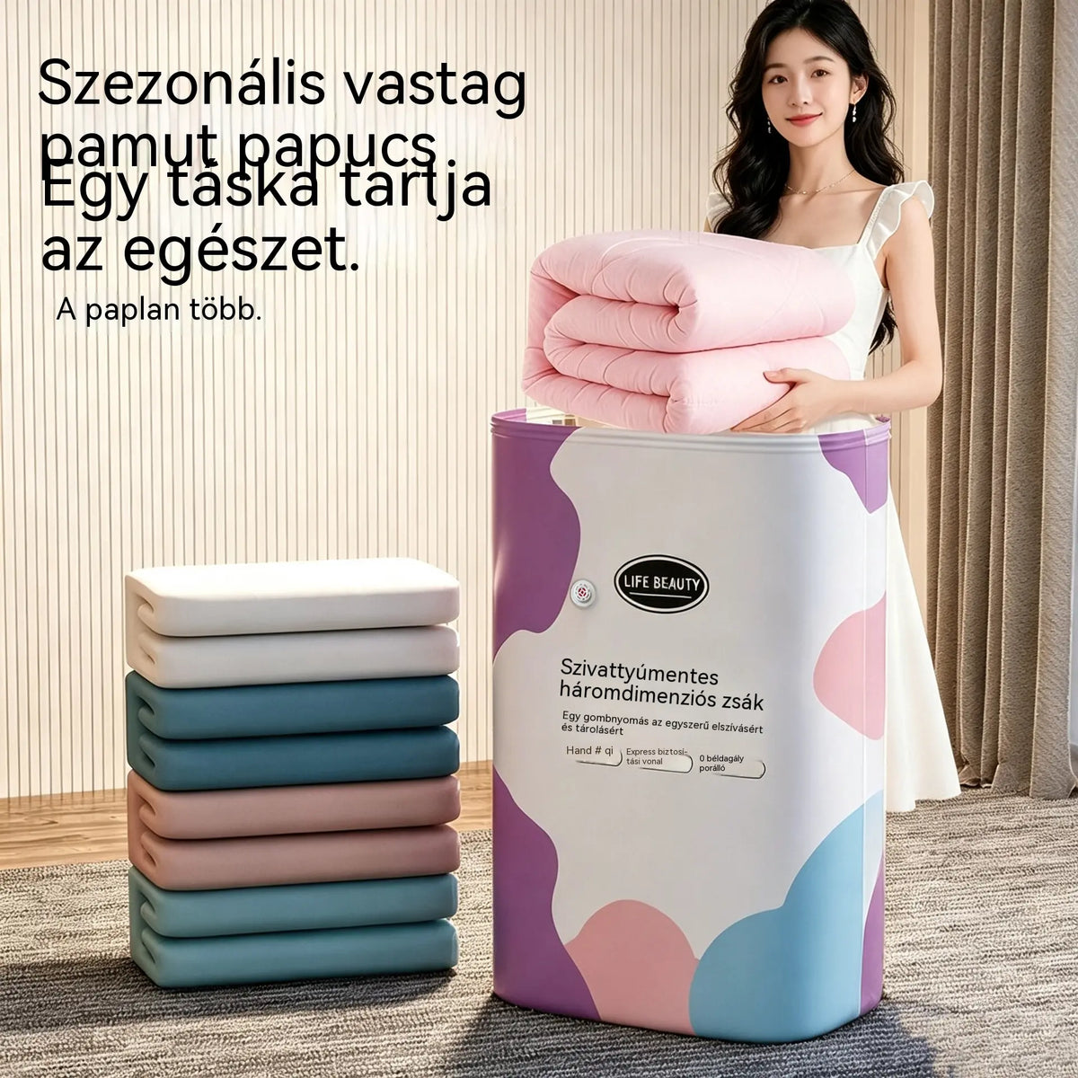 🧳5 darab 9600 Ft💨 Nagy, rugalmas vákuumos tárolótasakok: Nincs szükség légpumpára, szivárgásmentesek és ideálisak a helytakarékosságra a bőröndben és otthon ✈️