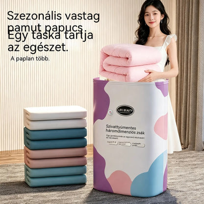 🧳5 darab 9600 Ft💨 Nagy, rugalmas vákuumos tárolótasakok: Nincs szükség légpumpára, szivárgásmentesek és ideálisak a helytakarékosságra a bőröndben és otthon ✈️