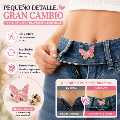 🌸🦋 Hebilla de cinturón ajustable desmontable con forma de mariposa, perfecta para combinar con jeans, faldas y vestidos ✨👗💃