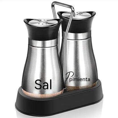 🔥【 2 Botellas + 1 Soporte 】🍽Juego de salero y pimentero con diseño de pingüino