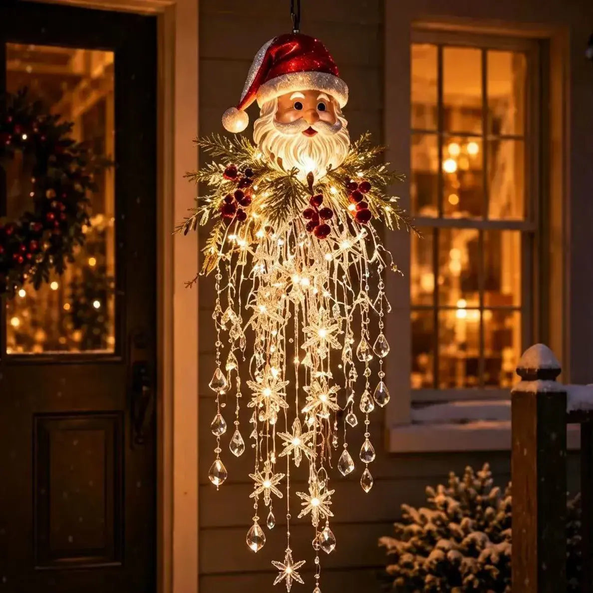 🔥 Danes 50 % popust 🎅 Viseča božična snežinkasta LED-lučka s kristalnim videzom | Čaroben sijaj za vašo verando ✨