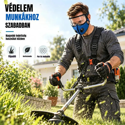 🧣【Vegyél egyet, kapj egyet ingyen!】🚴 Sportos termomaszk levehető HD arcvédővel – Védelem hideg, por és szél ellen kerékpározáshoz, fűnyíráshoz és poros környezethez 🛡️