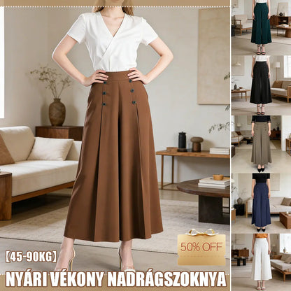 🔥【M–5XL】👗Női magas derekú, bővülő szoknya, karcsúsító és előnyös, elegáns és sokoldalú.