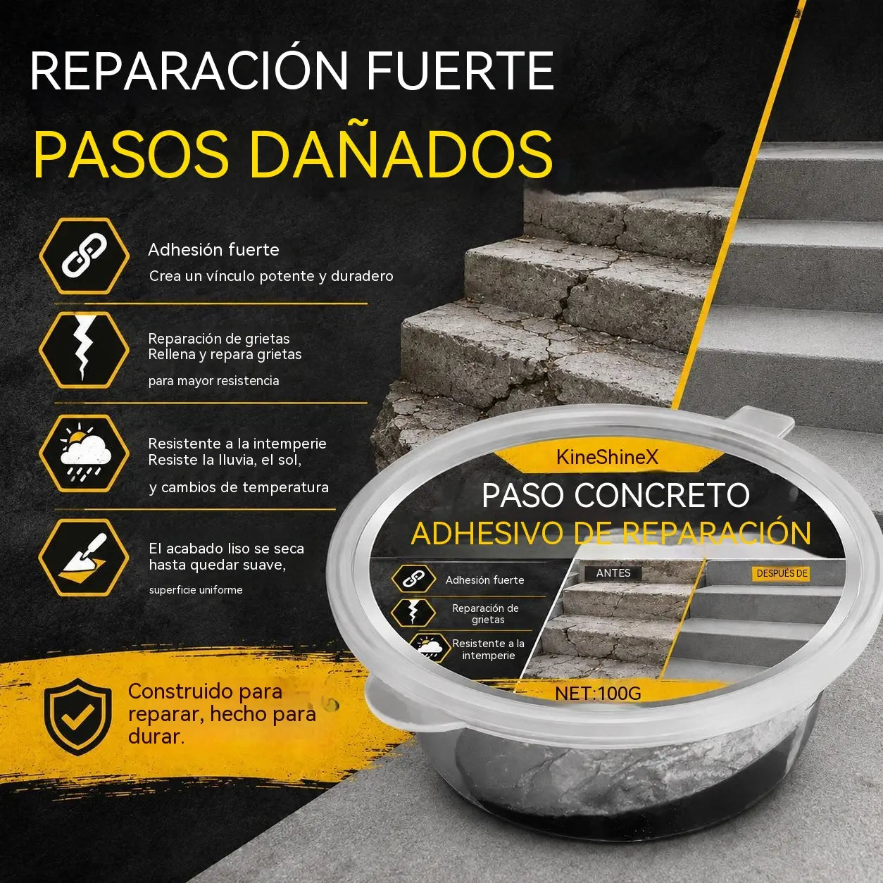 🥳¡OFERTA ESPECIAL 2026!🥳🔥【Compra 1 y llévate 1 gratis】💞¡Más de 50.000 unidades vendidas!🧰🛠️ Adhesivo para reparar escalones de hormigón