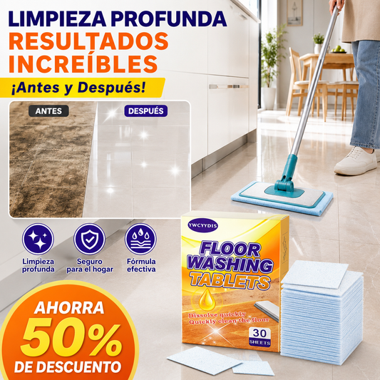 🔥【4 cajas/120 piezas】🥳 ¡El más vendido en 2026! 🥳💞 ¡Más de 50.000 unidades vendidas! ✨ Toallitas limpiadoras de suelos solubles en agua: limpian y dan brillo a todos tus suelos. 🧹💧