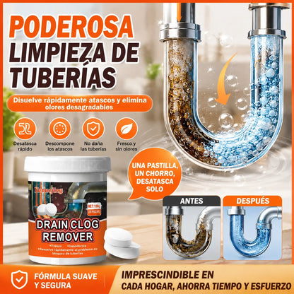 🔥50% DE DESCUENTO 【2 por 27 euros】❤️ Potentes pastillas efervescentes limpiadoras que disuelven rápidamente las obstrucciones causadas por el cabello graso, desatascando los desagües; además, son desodorantes y antibacterianas.