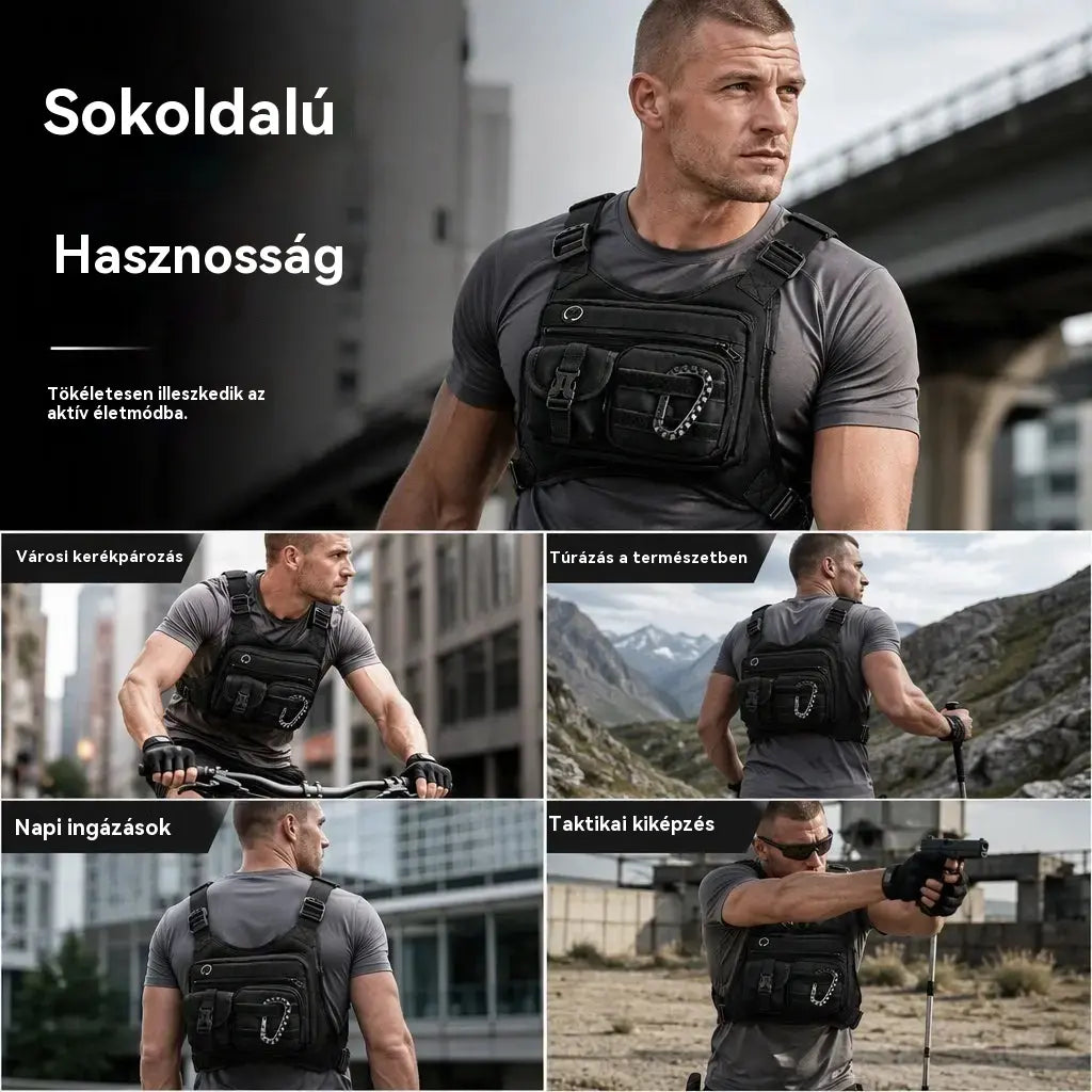 📢📢 50% KEDVEZMÉNY! ⏰ Férfi taktikai mellkastáska kültéri kerékpározáshoz