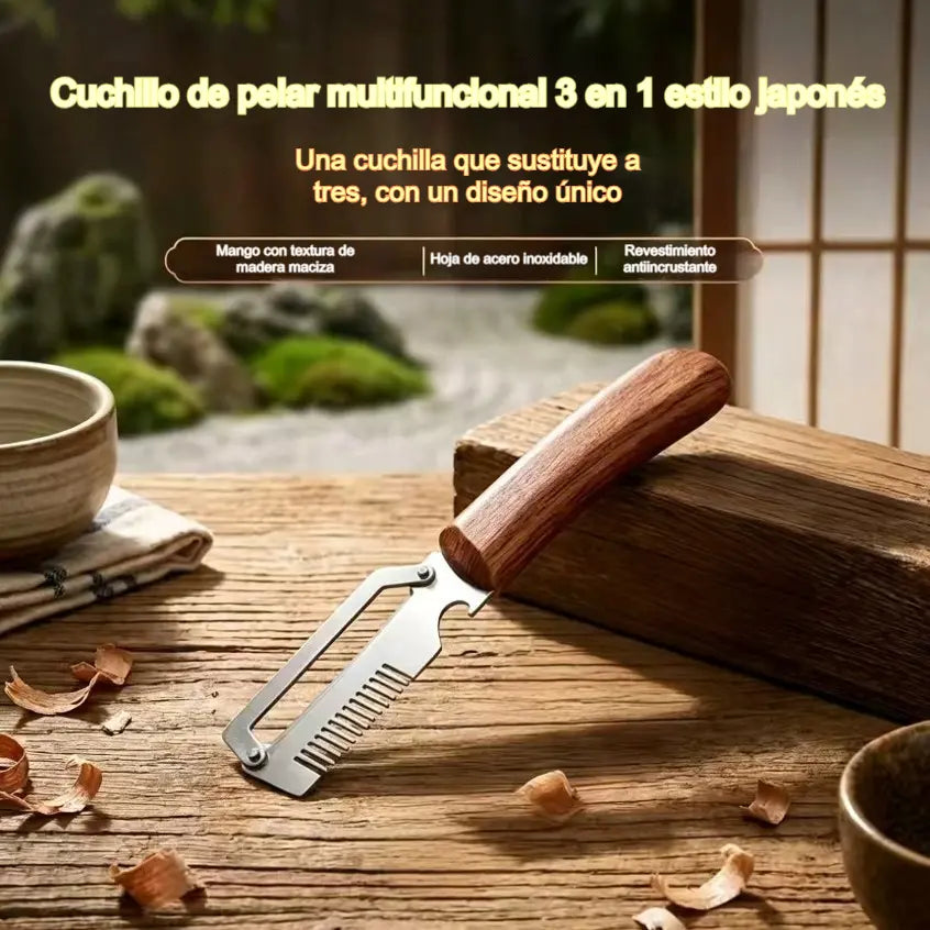 ✅Compra 1, llévate 1 gratis (2 artículos) 🧅🔪 Pelador de cocina multifuncional 3 en 1: ¡Pela, corta y abre botellas! 🔥