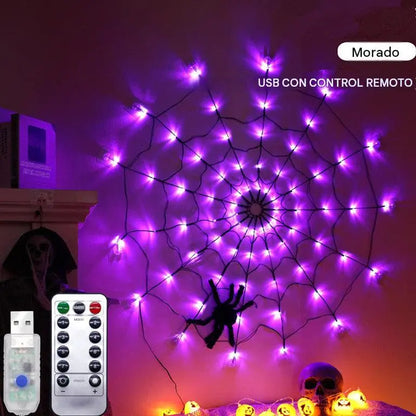 (🎃Oferta anticipada de Halloween: 49% de descuento🎃) Lámpara LED gigante de telaraña para Halloween