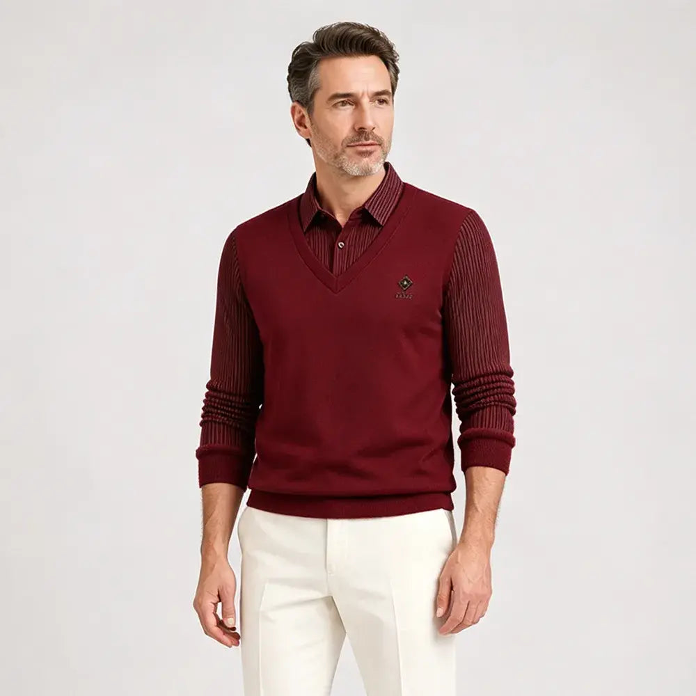 🔥【M-4XL】Moški dvodelni komplet iz visokokakovostnega kašmirja, topel enodelni top