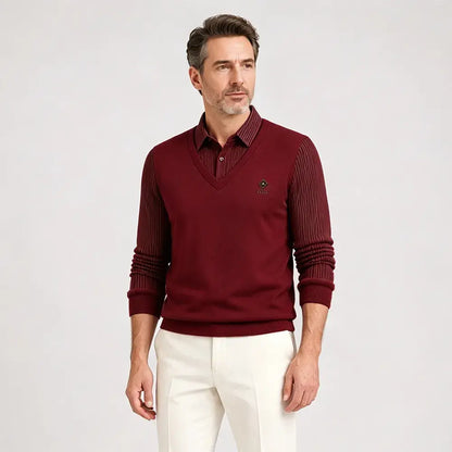 🔥【M-4XL】Moški dvodelni komplet iz visokokakovostnega kašmirja, topel enodelni top