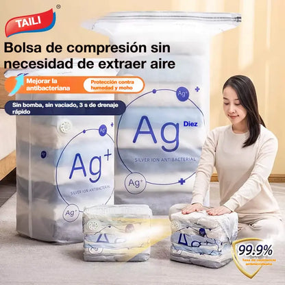 🔥【30% OFF】🧳 5 artículos por 27 euros 💨 Bolsa de almacenamiento al vacío grande y compresible: no requiere bomba, es a prueba de fugas e ideal para ahorrar espacio en maletas y en casa ✈️