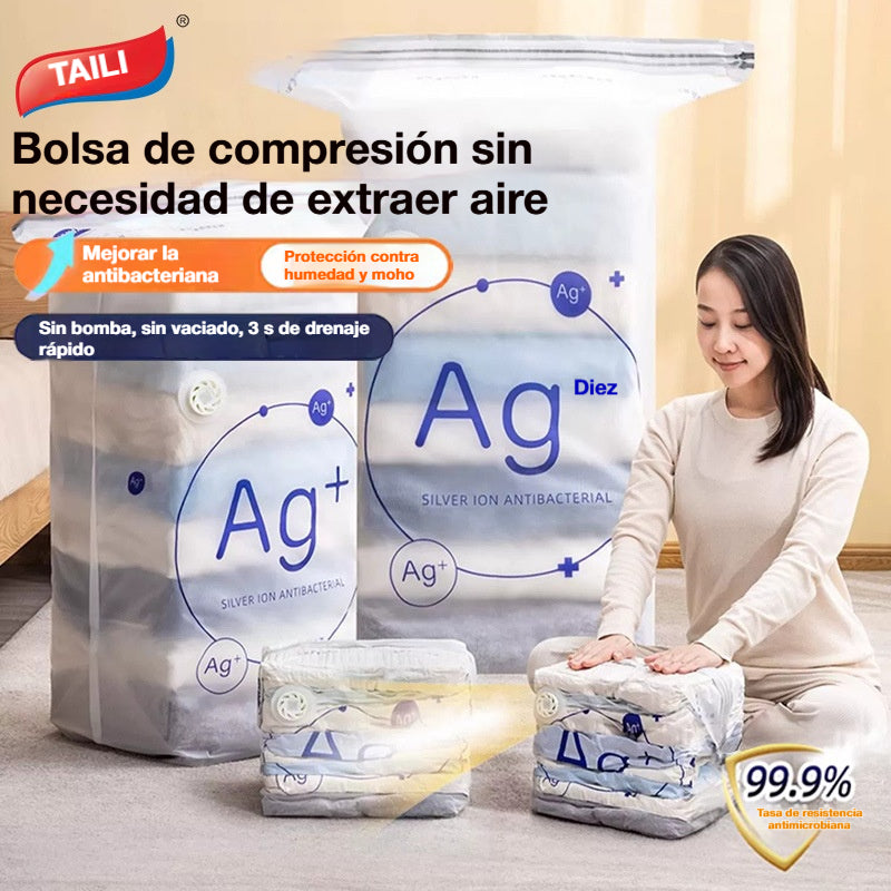🧳 5 artículos por 32 euros 💨 Bolsa de almacenamiento al vacío grande y compresible: no requiere bomba, es a prueba de fugas e ideal para ahorrar espacio en maletas y en casa ✈️