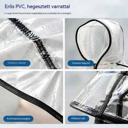 🌧️🏍 Extra nagy méretű, megerősített PVC vízálló takaró és poncsó időseknek szánt mopedekhez és négykerekű elektromos járművekhez
