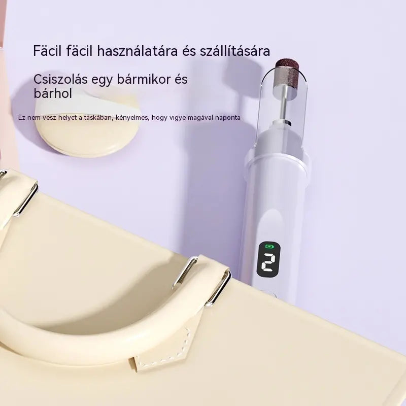💅2 az 1-ben elektromos körömreszelő LED lámpával (szárító lámpa + 5 polírozófej)