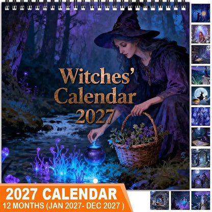 Calendario de Brujas Místicas 2027 🌙 12 meses de ilustraciones encantadoras de brujas
