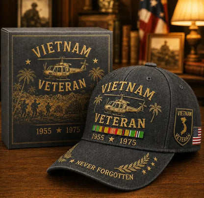 🧢Gorra bordada conmemorativa de veteranos de Vietnam de EE. UU. (1955-1975)