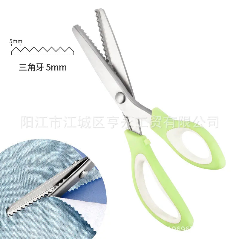 👗✂️ Tijeras de sastre con borde decorativo – Profesionales en corte zigzag y ondulado | Perfectas para telas, patchwork y proyectos DIY