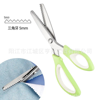 👗✂️ Tijeras de sastre con borde decorativo – Profesionales en corte zigzag y ondulado | Perfectas para telas, patchwork y proyectos DIY