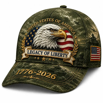 🛡️🧢Gorra de béisbol Freedom Eagle del 250 aniversario | Gorra de béisbol retro patriótica bordada –