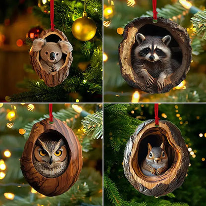 [10 részes készlet] 🎄 Állatfigurás karácsonyfadíszek — Függő állatdíszek