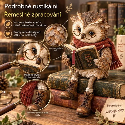 💥 Sleva 50 % po omezenou dobu! 🦉 Rozkošná figurka sovy, která čte