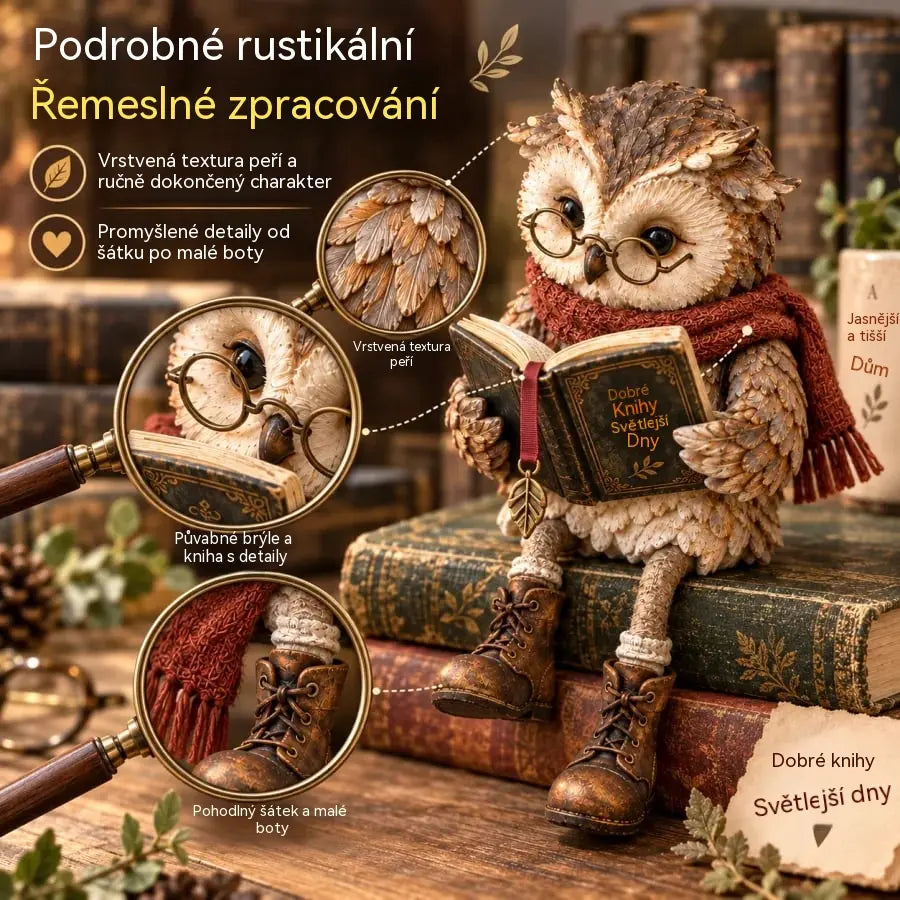 💥 Sleva 50 % po omezenou dobu! 🦉Roztomilá sova čtecí knihu – dekorace, která potěší každého milovníka knih! 📚