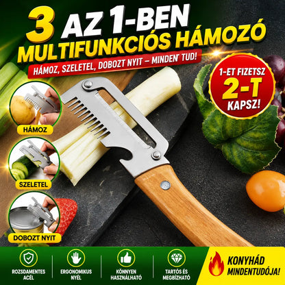 2 darab 7700 Ft✅【Vegyél 1-et, kapsz 1-et ingyen】🧅🔪 3 az 1-ben többfunkciós konyhai hámozó: hámoz, vág és üvegkupakot nyit! 🔥
