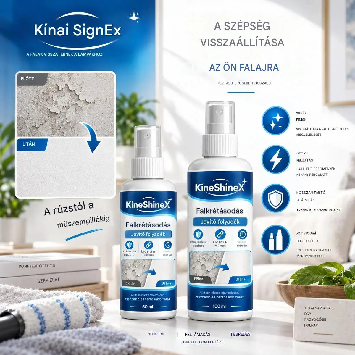 🏆💥 Faljavító folyadék és edző — Egyetlen termékben egyesíti a hézagkitöltést, a tömítést és a megerősítést.