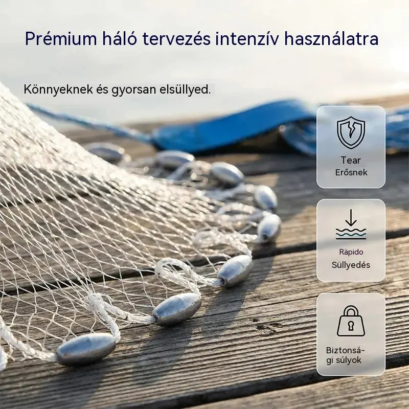🎣 50% KEDVEZMÉNY KORLÁTOZOTT IDEIG! ✨ Könnyen használható dobóháló: tartós háló, gyorsan süllyedő, sokoldalú 🌊