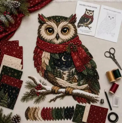 🔥ÚLTIMO DÍA 50% DE DESCUENTO - 🎄🎅Kit de patchwork navideño de animales del bosque para hacer tú mismo – ✨Crea un recuerdo festivo hecho a mano