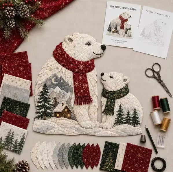 🔥ÚLTIMO DÍA 50% DE DESCUENTO - 🎄🎅Kit de patchwork navideño de animales del bosque para hacer tú mismo – ✨Crea un recuerdo festivo hecho a mano