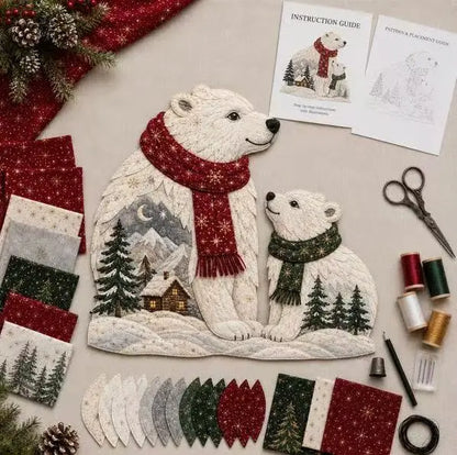 🔥ÚLTIMO DÍA 50% DE DESCUENTO - 🎄🎅Kit de patchwork navideño de animales del bosque para hacer tú mismo – ✨Crea un recuerdo festivo hecho a mano