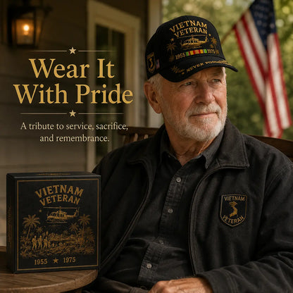 🧢Gorra bordada conmemorativa de veteranos de Vietnam de EE. UU. (1955-1975)