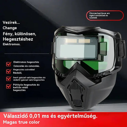 🔥😎Teljesen automatikus hegesztőálarc⚡Intelligens fénybeállítás, professzionális védelem