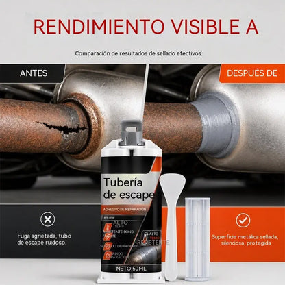 🥳💞 ¡Más de 50.000 unidades vendidas! ⭐🔧 Masilla reparadora de escapes para altas temperaturas: formulada especialmente para acero; ofrece una unión fuerte y duradera que resiste el calor extremo y las vibraciones. 🚗✅
