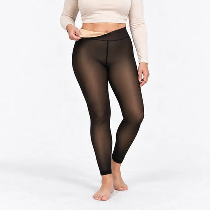 🧶💥【XS-4XL】Szimulált, áttetsző téli harisnya vastag és puha plüss béléssel