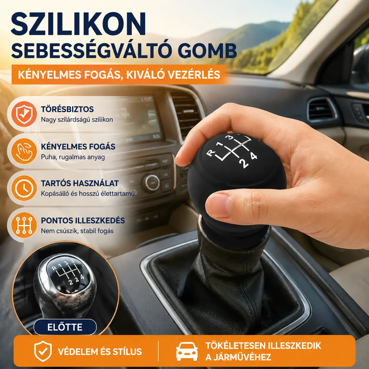 5 darab7900 Ft ✨ Adj új külsőt autódnak ezzel a szilikon sebességváltó borítással 🚘