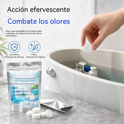 🥳💞¡Las ventas han superado las 50.000 unidades! 🚽Pastillas limpiadoras y desodorizantes para tanques de inodoro (20 pastillas por paquete, limpian continuamente y eliminan eficazmente los olores 🧼✅¡Seguro y no daña las tuberías!)