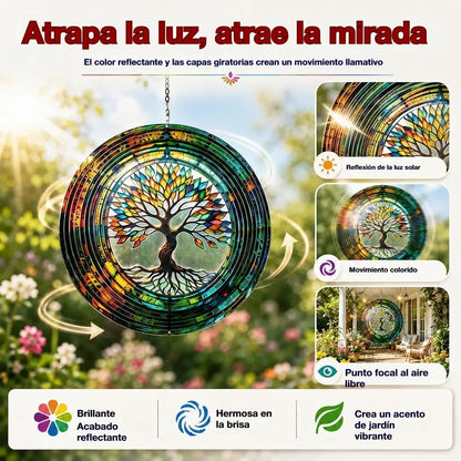 🎉🎐 Campana de viento giratoria 3D – Molinillo de viento colgante cinético para jardín, balcón y decoración exterior