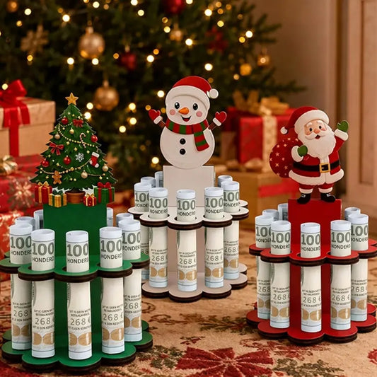 🔥【Compra 1 y llévate 1 gratis】🎁🎄Decoración navideña de madera para guardar dinero
