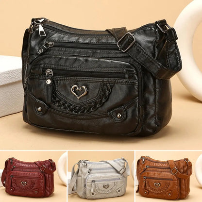 50% taniej! Damska torebka crossbody z miękkiej skóry ekologicznej – liczne kieszenie dla idealnej organizacji