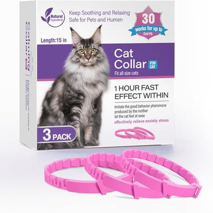 (3 piezas) Collar ajustable antipulgas y antigarrapatas para perros y gatos