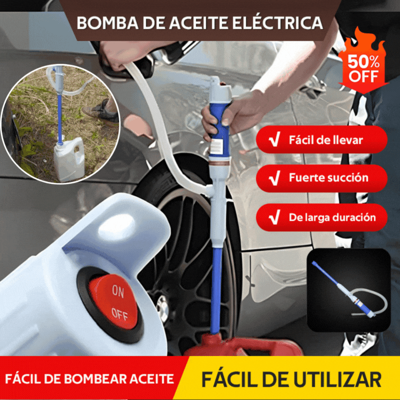 🔥💧Bomba de líquido eléctrica multifuncional: Funcionamiento con un solo botón, compatible con gasolina, diésel y agua.