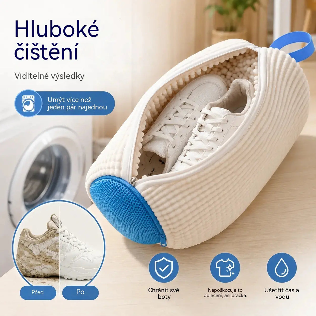 ⚡ Prodáno přes 50 000 kusů! 💦👞 Kartáč na boty s tlustými, měkkými štětinami (odolnými proti deformaci) a sáčkem na boty, používaný k čištění obuvi.