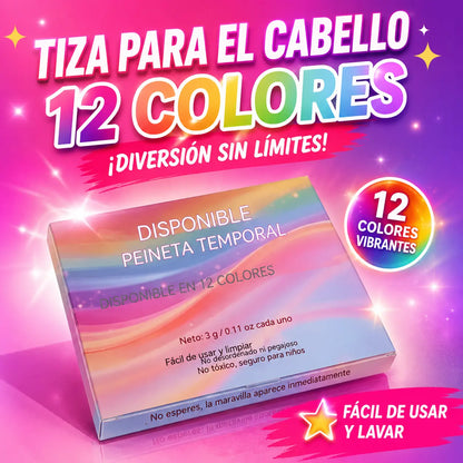 🎁 ¡50% DE DESCUENTO! 🎨 Set de tizas para el cabello por tiempo limitado para niñas: cabello de colores sin tinte permanente, ¡ideal para fiestas! ✨