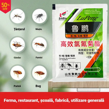 🔥【Paquete de 10 bolsas】🚫🦟 Polvo insecticida de clorpirifos de alta eficacia 🌿 Para uso general en granjas, hogares y exteriores