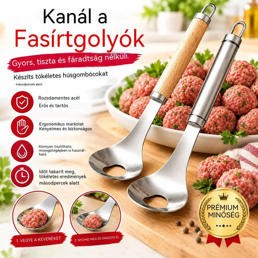 🍖 【2 részes készlet】304-es rozsdamentes acél húsgombóckészítő – ideális hús- és halgombócok formázásához, tökéletes otthoni használatra 🥄